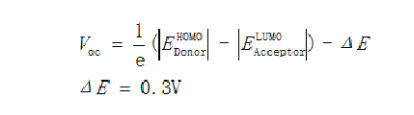 HOMO能和受體的LUMO能之間的能級(jí)差公式